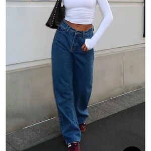 NWT White Fox Bring The Style High Rise Wide Leg Jeans Admiral Blue size M